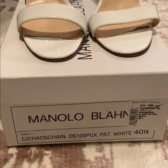 Manolo Blahnik White Patent Chaos Chain 40.5 - Picture 2 of 4